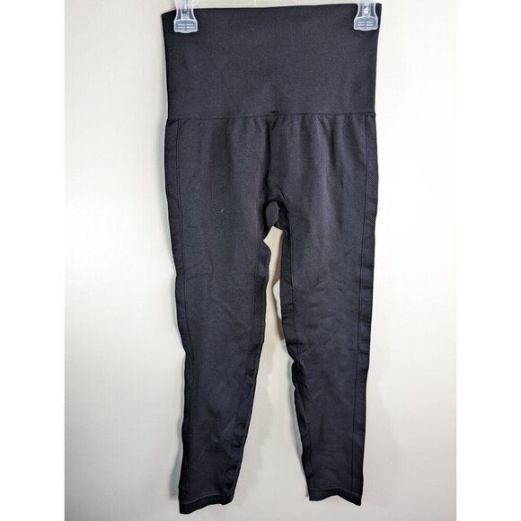 Homma Seamless High Waist No Front Seam Athletic Leggings Large Black - Picture 5 of 11